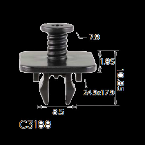 Кліпси C3188 VW, AUDI, SEAT, SKODA (WHT005263, WHT-005-263) (уп.100шт)