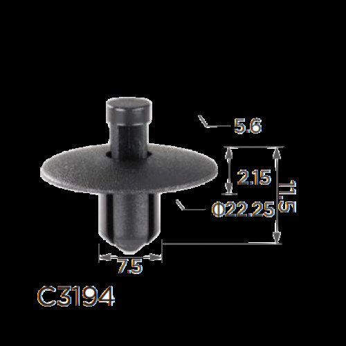 Кліпси C3194 VW, AUDI, NISSAN, HONDA, MAZDA, MITSUBISHI, SUZUKI (WHT004994, 11575) (100шт)