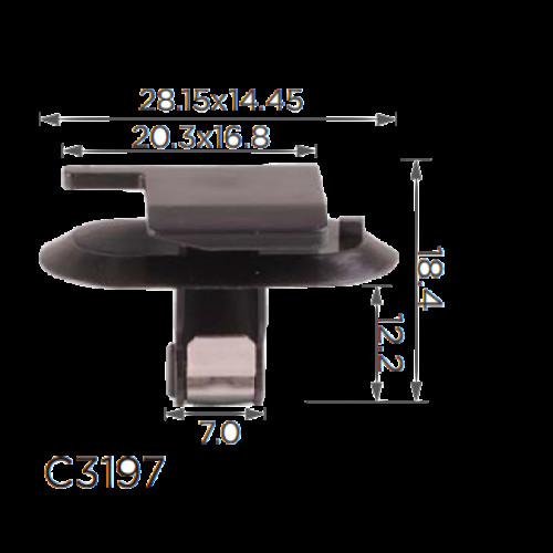 Кліпси C3197  Opel 24405739 Renault 7703077477 Peugeot 8748QT Citroen 8748QT ( уп. 100 шт.)