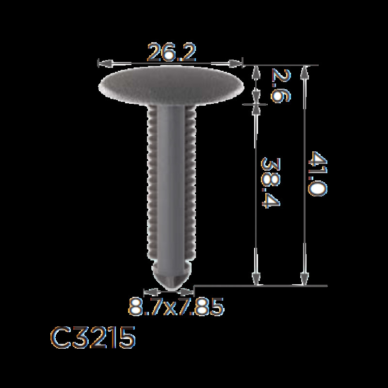 Кліпси C3215 обшивки NISSAN, RENAULT, OPEL (0155305891, 8200244430, 10654) (уп.100шт) Кліпси C3215 обшивки NISSAN, RENAULT, OPEL (0155305891, 8200244430, 10654) (уп.100шт)
