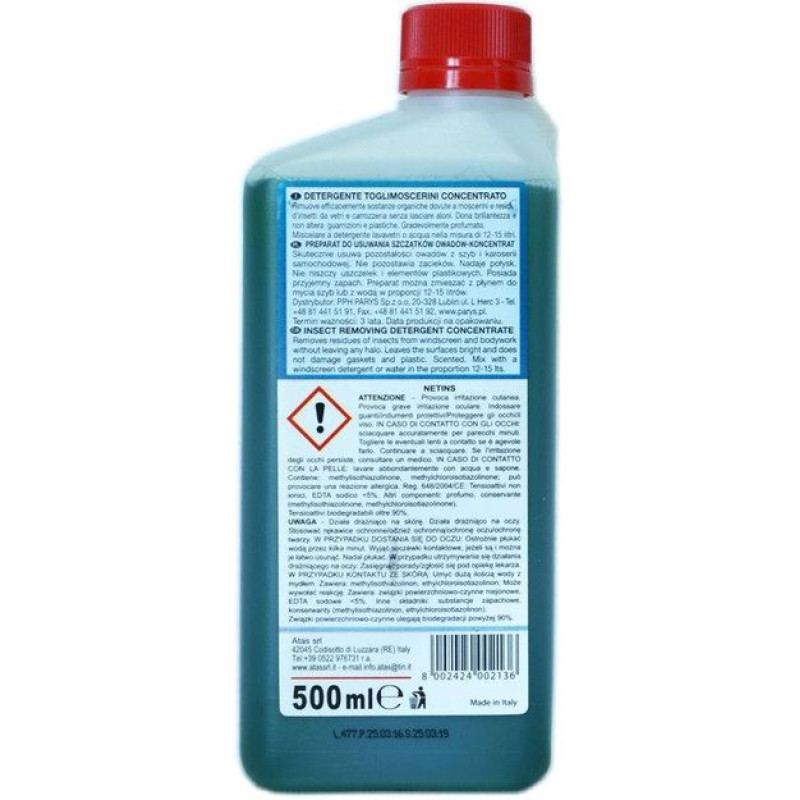 Рідина в бачок концентрат 500ml "Atas" Netins/антимошка (для видалення залишків комах)