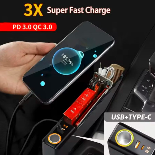 Органайзер - Універсальний Чорний 27см HOWDCHENG HC-2204 USB+Type-C QC3.0 (2шт)