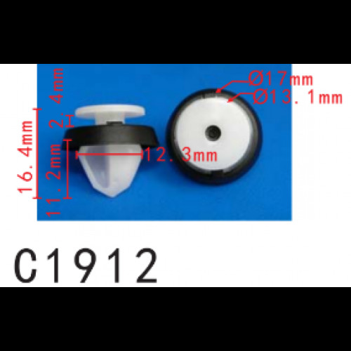 Кліпси C1912 кріплення карти дверей VW, AUDI, SEAT, SKODA (5J0867276, 15557)( уп. 100 шт)