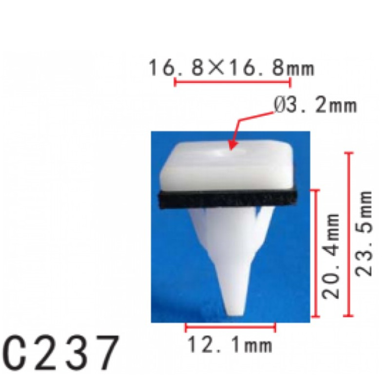Кліпси C0237 під саморіз молдинга порога Mitsubishi (MB361578, MR280579)  ( уп. 100 шт.)
