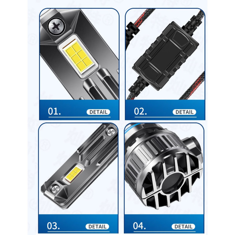 Лампа LED H1 радіатор+кулер 150w/22000lm Q15 6375 Chip 6000K/IP65/12-24v 12міс.гар (мідний радіатор)