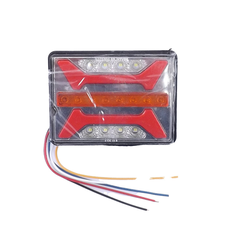 Задній ліхтар Прямокутний 12/24V (115*85*40мм) LED-12 неоновий KIR Е-527 з ПРОВОДОМ (1шт/уп) Задній ліхтар Прямокутний 12/24V (115*85*40мм) LED-12 неоновий KIR Е-527 з ПРОВОДОМ (1шт/уп)