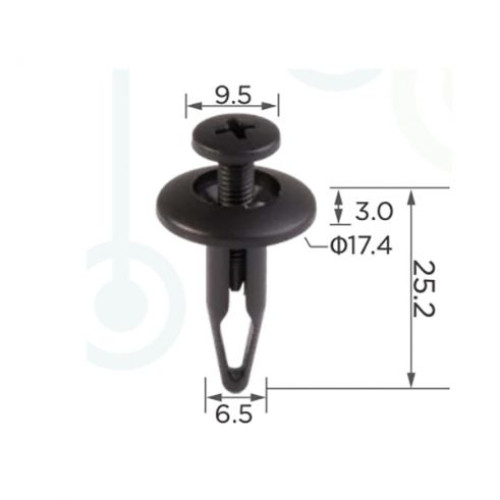 Кліпси C0046 розпірні (OEM N804570S, 20664092, 15773445, 07146971349, RYQ500070) (уп.100шт)