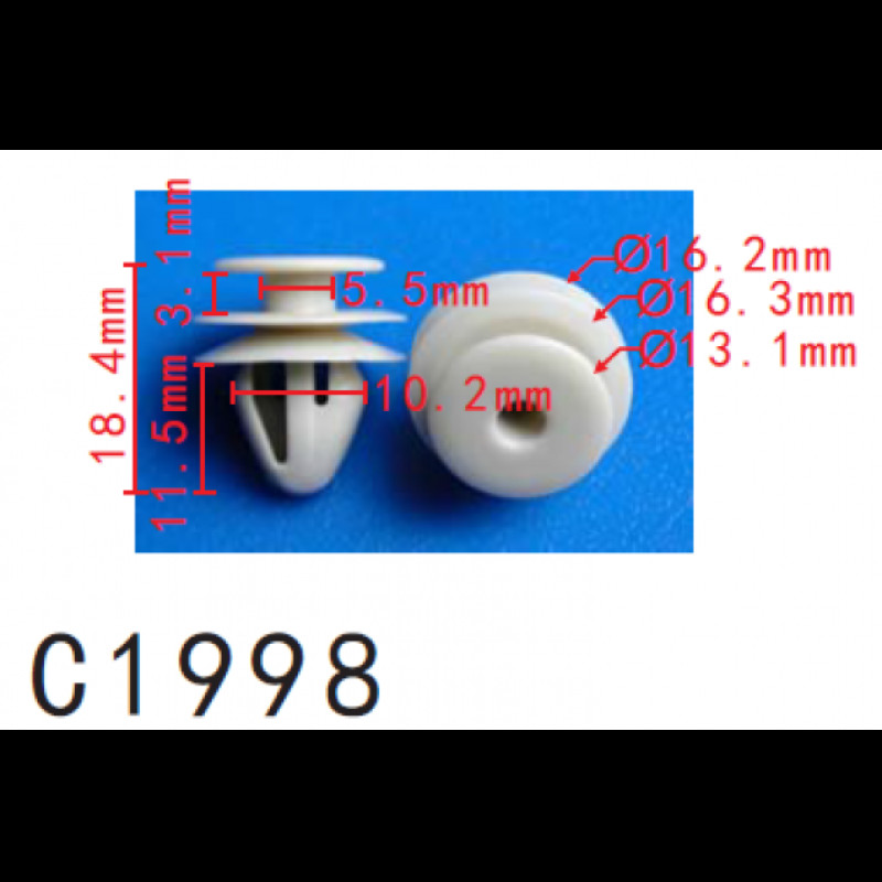 Кліпси C1998 обшивки дверей Hyundai 858493B000 ( уп. 100 шт) Кліпси C1998 обшивки дверей Hyundai 858493B000 ( уп. 100 шт)