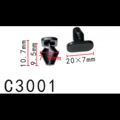 Кліпси C3001 ущільнювача Peugeot Citroen 9025W9 9025J8 (уп. 100шт.)