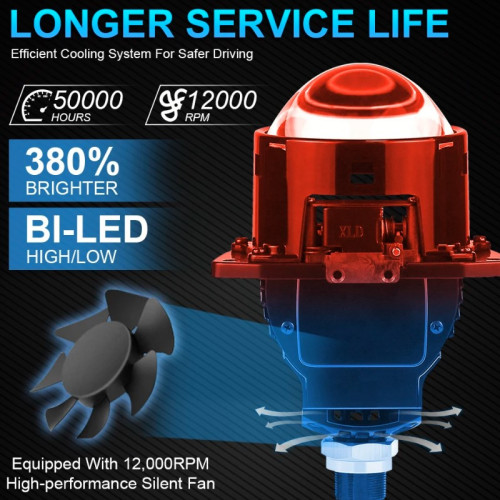 Лінза бі-LED 3"(D76 мм) 110/130w 12000/14000Lm 5500К 12v (A1)