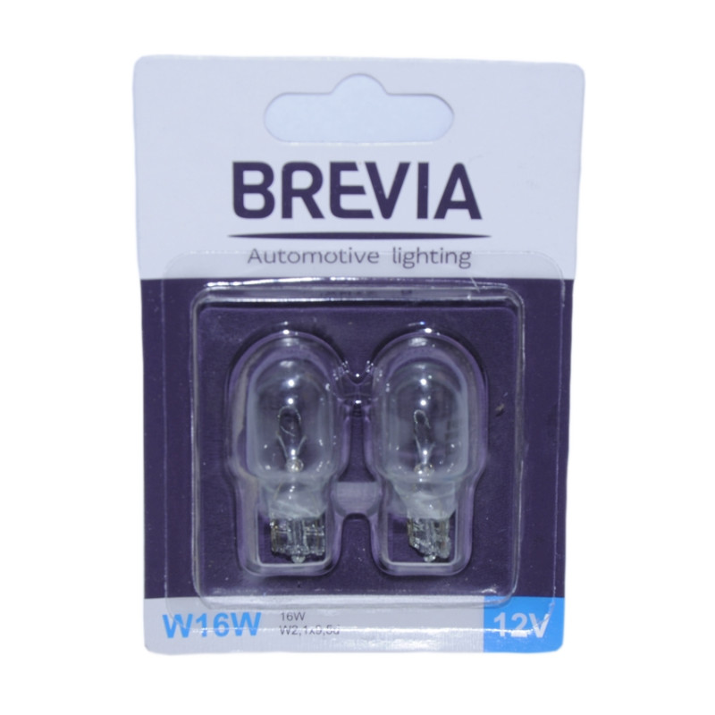 Лампа 12V (бесцок.1-контак.) W16W "Brevia" (12333B2) W2.1 x9.5d блістер 2шт. (10/250 шт/ящ) Лампа 12V (бесцок.1-контак.) W16W "Brevia" (12333B2) W2.1 x9.5d блістер 2шт. (10/250 шт/ящ)