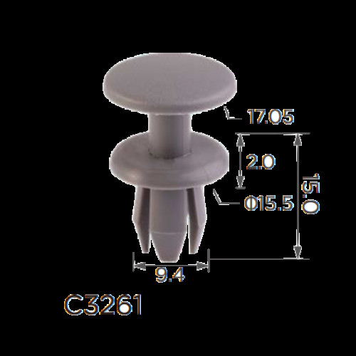 Фіксатор C3261 натискна/розпірна BMW, SKODA, MINI (51498237075, 11696) ( уп. 100 шт.) Фіксатор C3261 натискна/розпірна BMW, SKODA, MINI (51498237075, 11696) ( уп. 100 шт.)