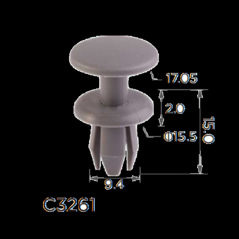 Фіксатор C3261 натискна/розпірна BMW, SKODA, MINI (51498237075, 11696) ( уп. 100 шт.) Фіксатор C3261 натискна/розпірна BMW, SKODA, MINI (51498237075, 11696) ( уп. 100 шт.)