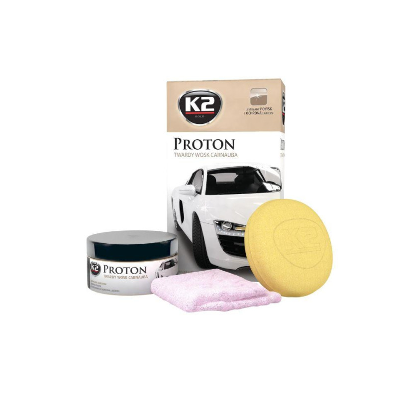 Поліроль кузова віск 200g "K2" G040 Proton (аплікатор + серветка мікрофібра) твердий віск Карнауба Поліроль кузова віск 200g "K2" G040 Proton (аплікатор + серветка мікрофібра) твердий віск Карнауба