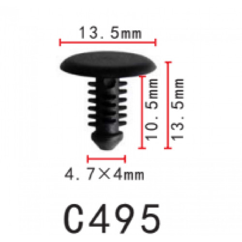 Кліпси C0495 обшивки капота MAZDA, SUZUKI (0940904304, 0940904304000, 992490512B (уп.100шт) Кліпси C0495 обшивки капота MAZDA, SUZUKI (0940904304, 0940904304000, 992490512B (уп.100шт)