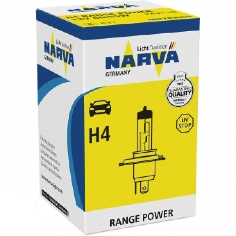 Лампа 12V H4 60/55W P43t Range Power "Narva" (1шт) (48878)