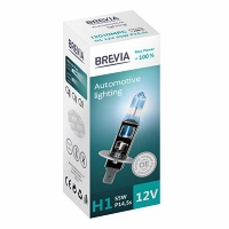 Лампа 12V H1 55W +100% Max Power "Brevia" (1шт) (12010MPC) (10шт/уп) (1000шт/ящ)