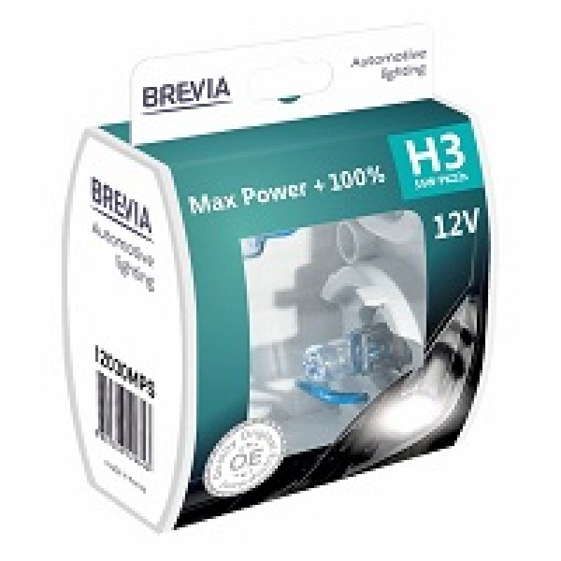 Лампа 12V H3 55W +100% Max Power "Brevia" (Box-2шт) (12030MPS) (9шт/уп) (90шт/ящ) Лампа 12V H3 55W +100% Max Power "Brevia" (Box-2шт) (12030MPS) (9шт/уп) (90шт/ящ)