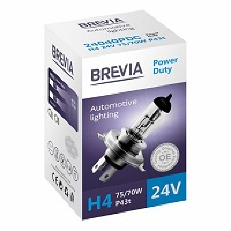 Лампа 24V H4 75/70W Power Duty "Brevia" (1шт) (24040PDC) (10шт/уп)