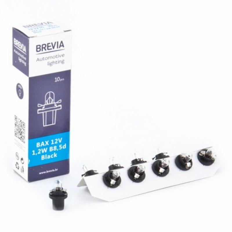 Лампа 12V з патроном B8,5D 1,2W "Brevia" (12321C) Black (уп.10шт) (200 шт/ящ)