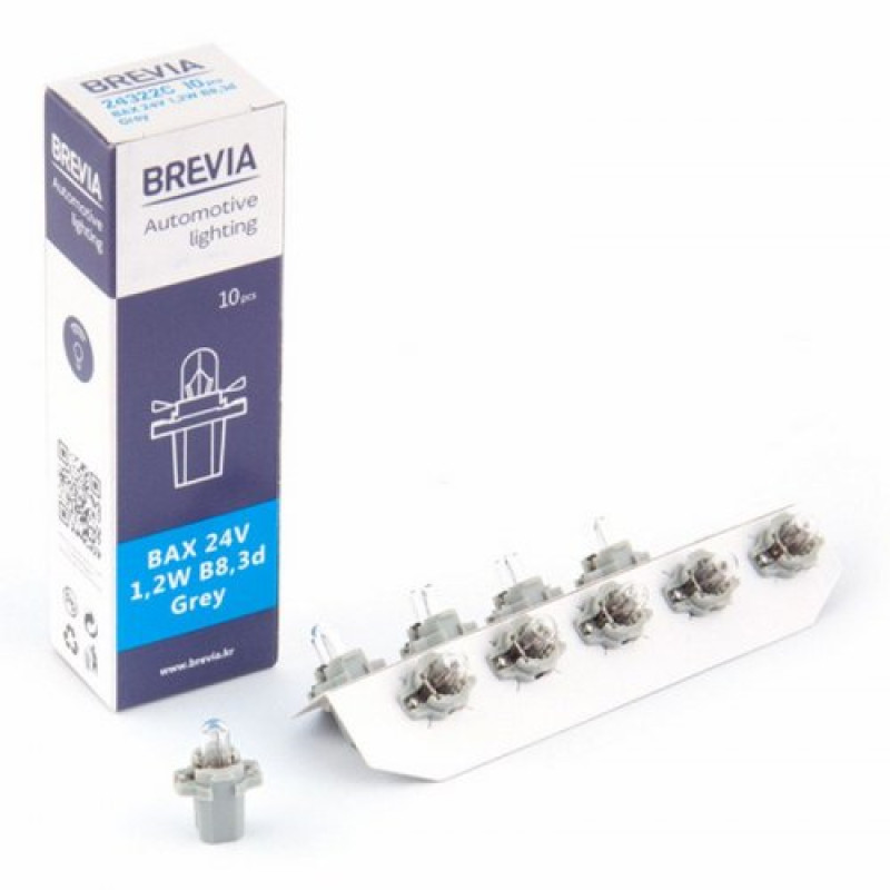 Лампа 24V з патроном B8,3D 1,2W "Brevia" (24322C) Grey (уп.10шт) (200 шт/ящ)