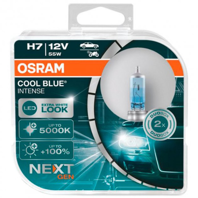 Лампа 12V H7 55W 5000K +100% Cool Blue "Osram" (Box-2шт) (64210CBN-HCB BOX)