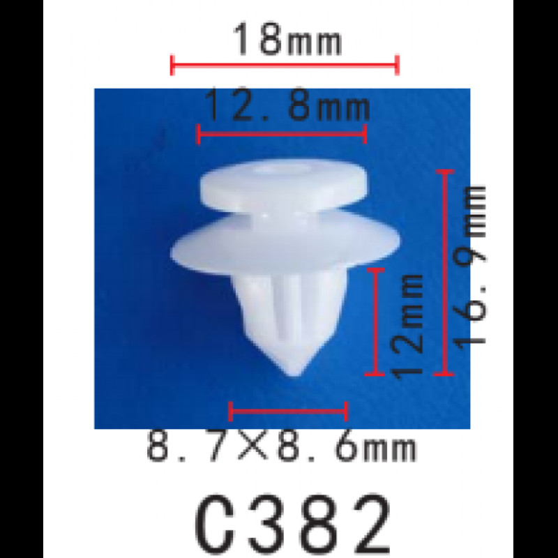 Кліпси C0382 обшивка дверей,молдинг TOYOTA, LEXUS, SCION (9046710162, 90467-10162, 15824) ( уп. 100