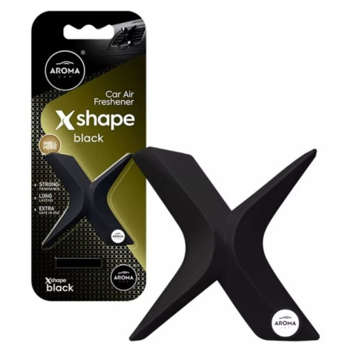 Освіжувач полімер на обдув 10g - "Aroma" - X SHAPE - Black (Блек) 10898