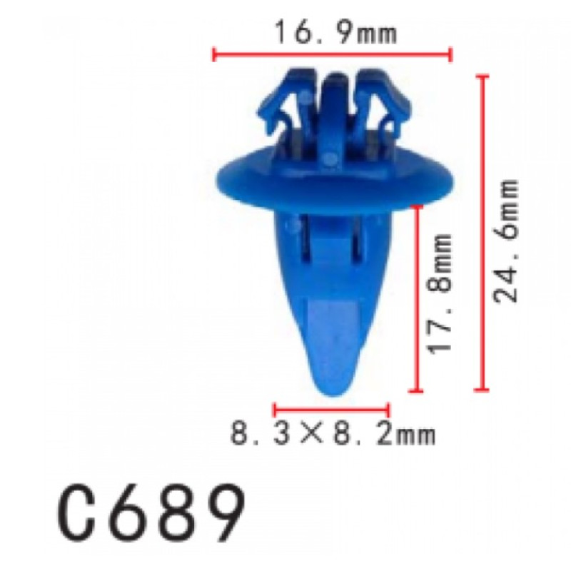 Кліпси C0689 молдингу/крило TOYOTA, LEXUS, SUZUKI, (9090467036, 90904-67036, 15804) ( уп. 100 шт.) Кліпси C0689 молдингу/крило TOYOTA, LEXUS, SUZUKI, (9090467036, 90904-67036, 15804) ( уп. 100 шт.)