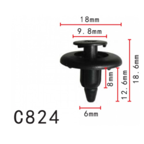 Кліпси C0824 розпірні TOYOTA (9046706150C0, 9046706150, 90467-06150-C0, 90467-06150) (уп.100шт) Кліпси C0824 розпірні TOYOTA (9046706150C0, 9046706150, 90467-06150-C0, 90467-06150) (уп.100шт)