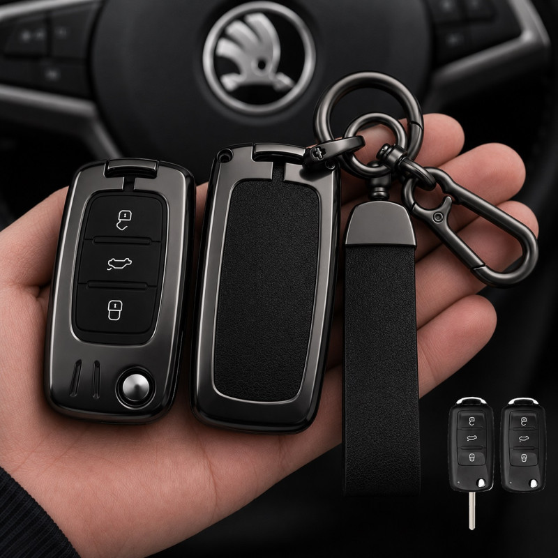 Чохол для ключа Skoda №1-3 кнопки,викідний NEW Metal Чохол для ключа Skoda №1-3 кнопки,викідний NEW Metal