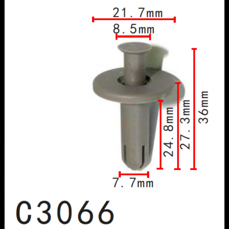 Кліпси C3066 обшивки/двері і натискні розпірні MAZDA (FD0168AC3, FD01-68-AC3, 11572) (100шт) Кліпси C3066 обшивки/двері і натискні розпірні MAZDA (FD0168AC3, FD01-68-AC3, 11572) (100шт)