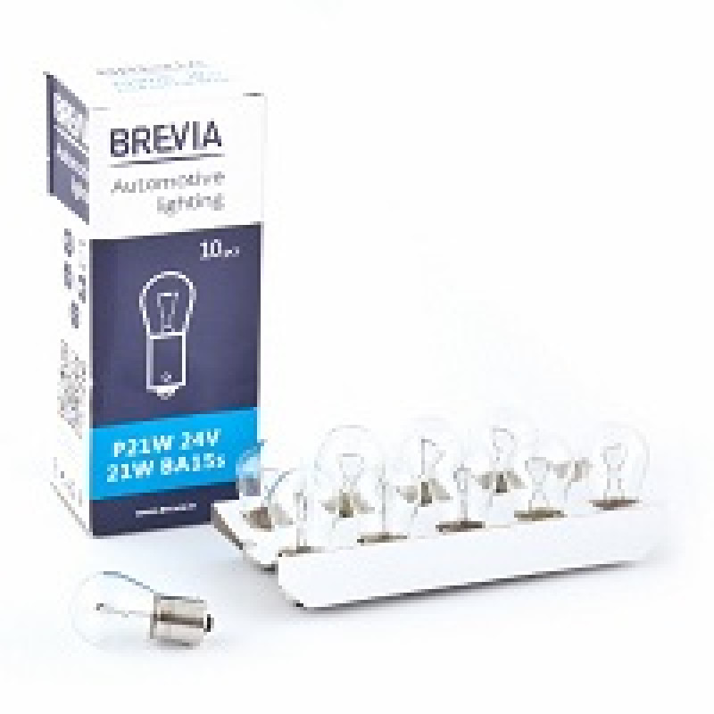 Лампа 24V (цок.ВА15s) P21W "Brevia" (24301C) (уп.10шт) (200 шт/ящ)