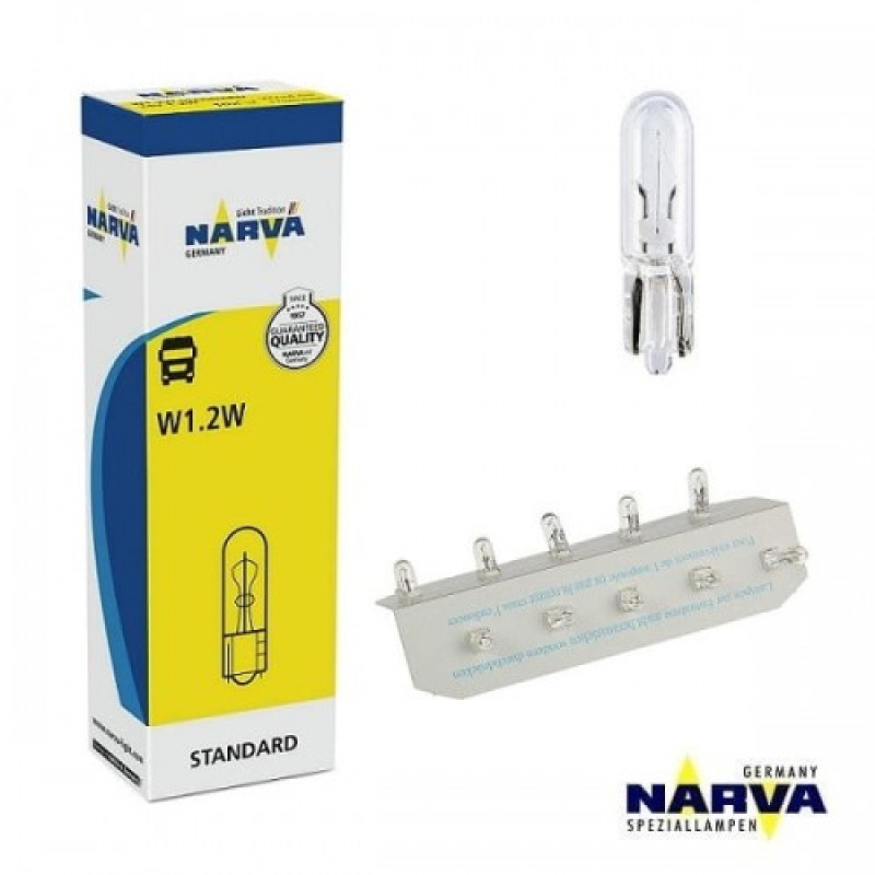 Лампа 12V (бесцок.) W1,2W "Narva" (17037) (уп.10шт) Лампа 12V (бесцок.) W1,2W "Narva" (17037) (уп.10шт)