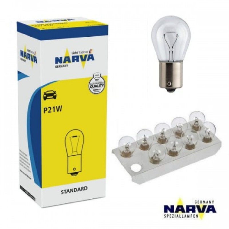 Лампа 12V (цок.ВА15s) P21W "Narva" (17635) (уп.10шт)