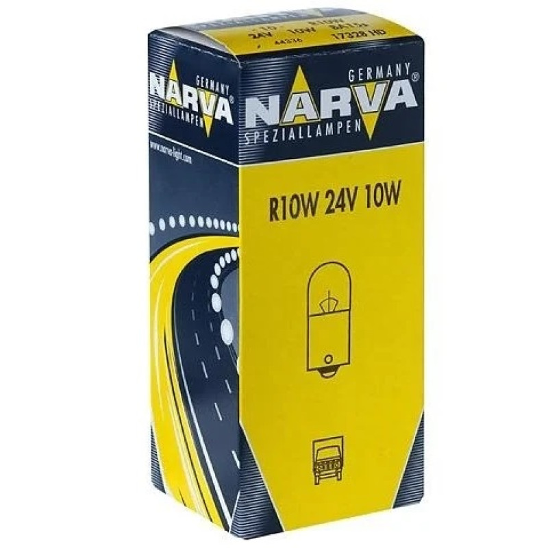Лампа 24V (цок.BA15s) R10W HD "Narva" (17328) Heavy Duty (уп.10шт) Лампа 24V (цок.BA15s) R10W HD "Narva" (17328) Heavy Duty (уп.10шт)