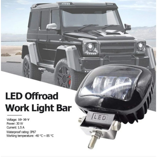 Фара-LED Квадрат 45W (15W*3) 10-30V 120*100*60mm Ближнє(Кріплення знизу) PREMIUM (Глянець)+ДХО 8866