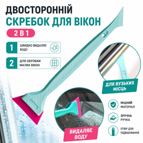 Ракель 5,5 * 24см. 2в1 з водозгонкою рожевий (бірюзовий) карбонова вставка Ракель 5,5 * 24см. 2в1 з водозгонкою рожевий (бірюзовий) карбонова вставка