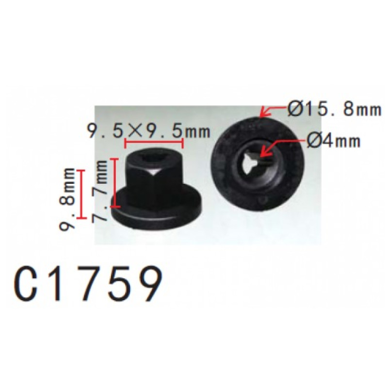 Гайки C1759 GM FORD OPEL (90413589, 180942, 20000)  ( уп. 100 шт.)