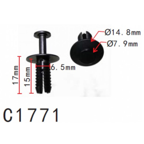 Фіксатор C1771 натискна/розпірна MERCEDES, AUDI, BMW, SEA, SKODA, VW (A0009905492, 1400804) ( уп100