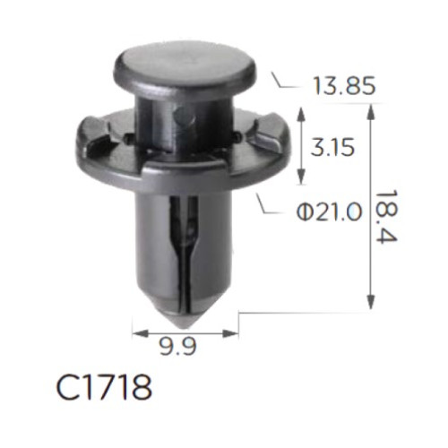 Кліпси C1718 розпірні SUBARU (90914-0007, 909140007, 11408) (100шт) Кліпси C1718 розпірні SUBARU (90914-0007, 909140007, 11408) (100шт)