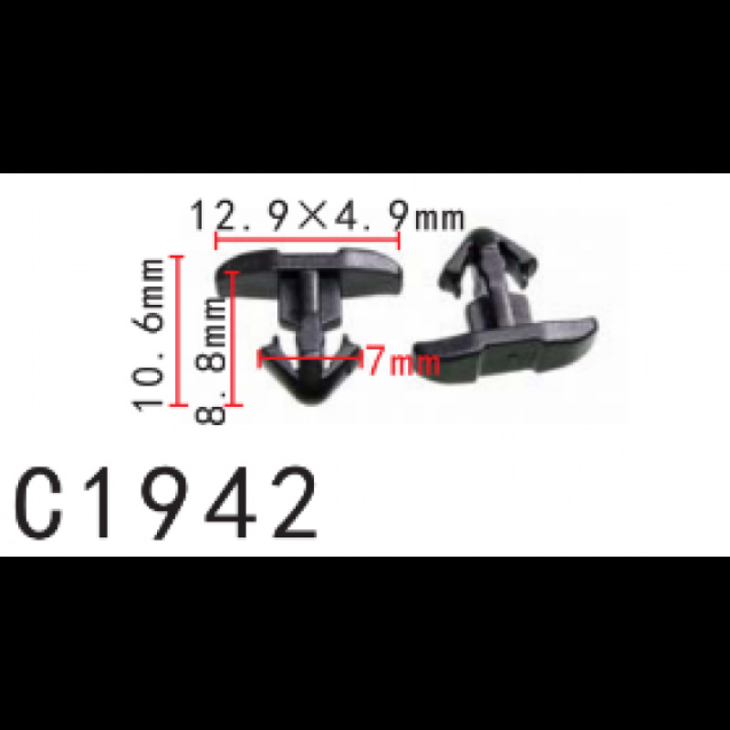 Кліпси C1942 ущільнювача TOYOTA, LEXUS (65487-60010, 6548760010, 10807) (уп. 100шт.) Кліпси C1942 ущільнювача TOYOTA, LEXUS (65487-60010, 6548760010, 10807) (уп. 100шт.)