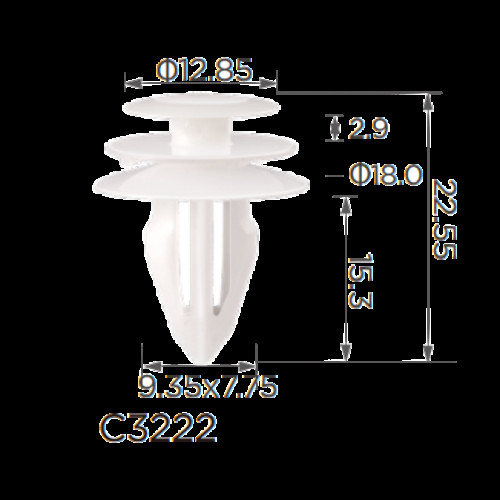 Кліпси C3222 обшивки дверей NISSAN, INFINITI (0155310481, 01553-10481, 15343)( уп. 100 шт)