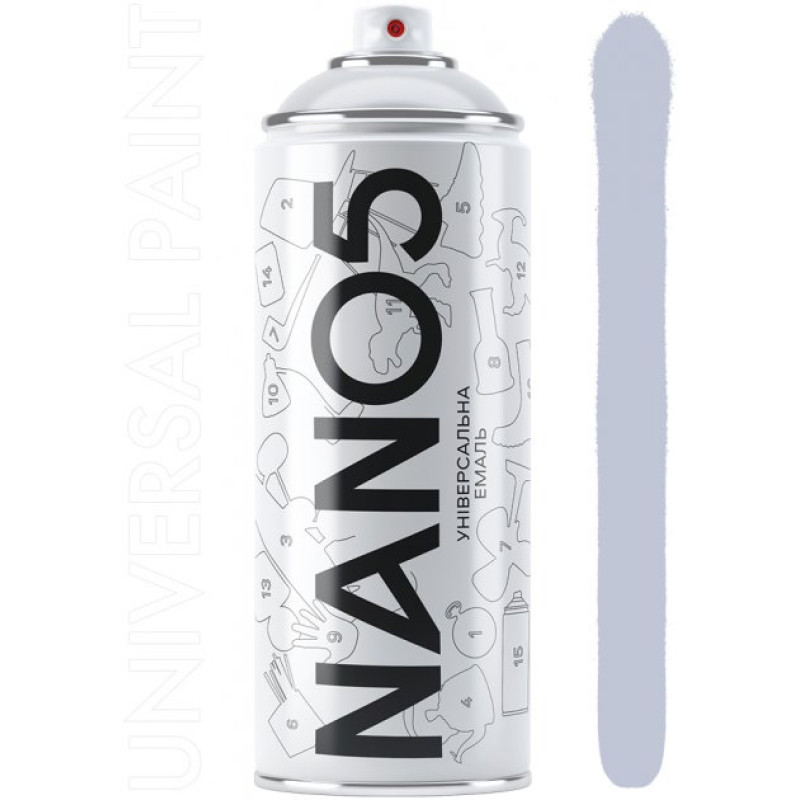Фарба сіра - світла 400ml "Nano5" N07035 (12шт/уп) Фарба сіра - світла 400ml "Nano5" N07035 (12шт/уп)