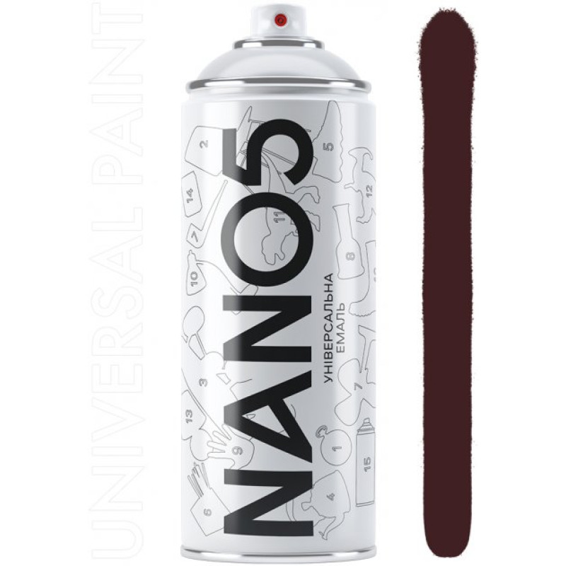 Фарба коричнева 400ml "Nano5" N08016 (12шт/уп) Фарба коричнева 400ml "Nano5" N08016 (12шт/уп)