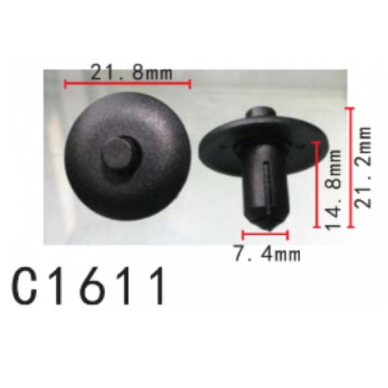 Фіксатор C1611 натискний/розпірний VW,SKODA,SUZUKI,NISSAN,MITSUBISHI (4D0807300B,4D0-807-300) (уп100 Фіксатор C1611 натискний/розпірний VW,SKODA,SUZUKI,NISSAN,MITSUBISHI (4D0807300B,4D0-807-300) (уп100