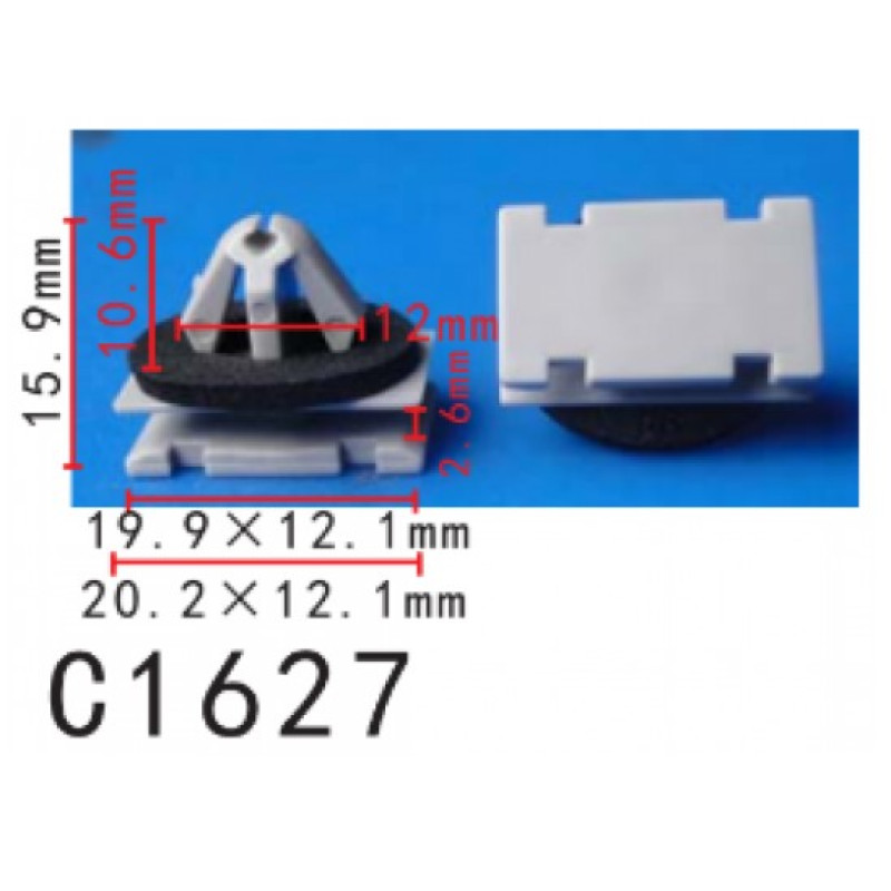 Кліпси C1627  молдингу порогів GM, CHEVROLET, HUMMER, GMC, DODGE, FORD, JEEP(11571175, 15282)(уп.100