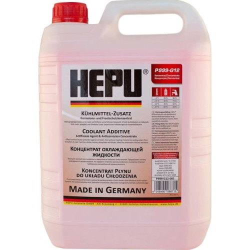 Антифриз (Концентрат -80) 5kg Червоний "HEPU" G12 P999
