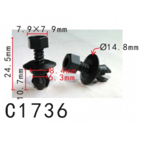 Кліпси C1549 розпірні VW, AUDI (3C0-853-934, 3C0853934, 11271) (уп.100шт)
