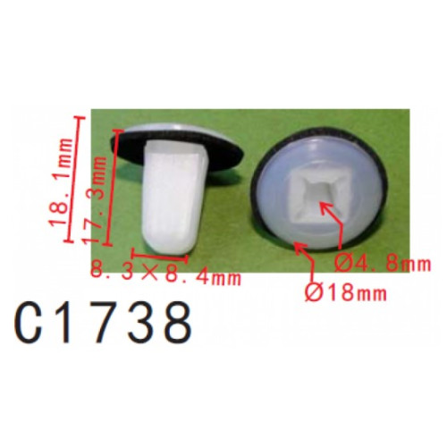 Кліпси C1738 обшивка HYUNDAI, KIA, HONDA (8691022000, 86910-22000, 14305)  ( уп. 100 шт.)